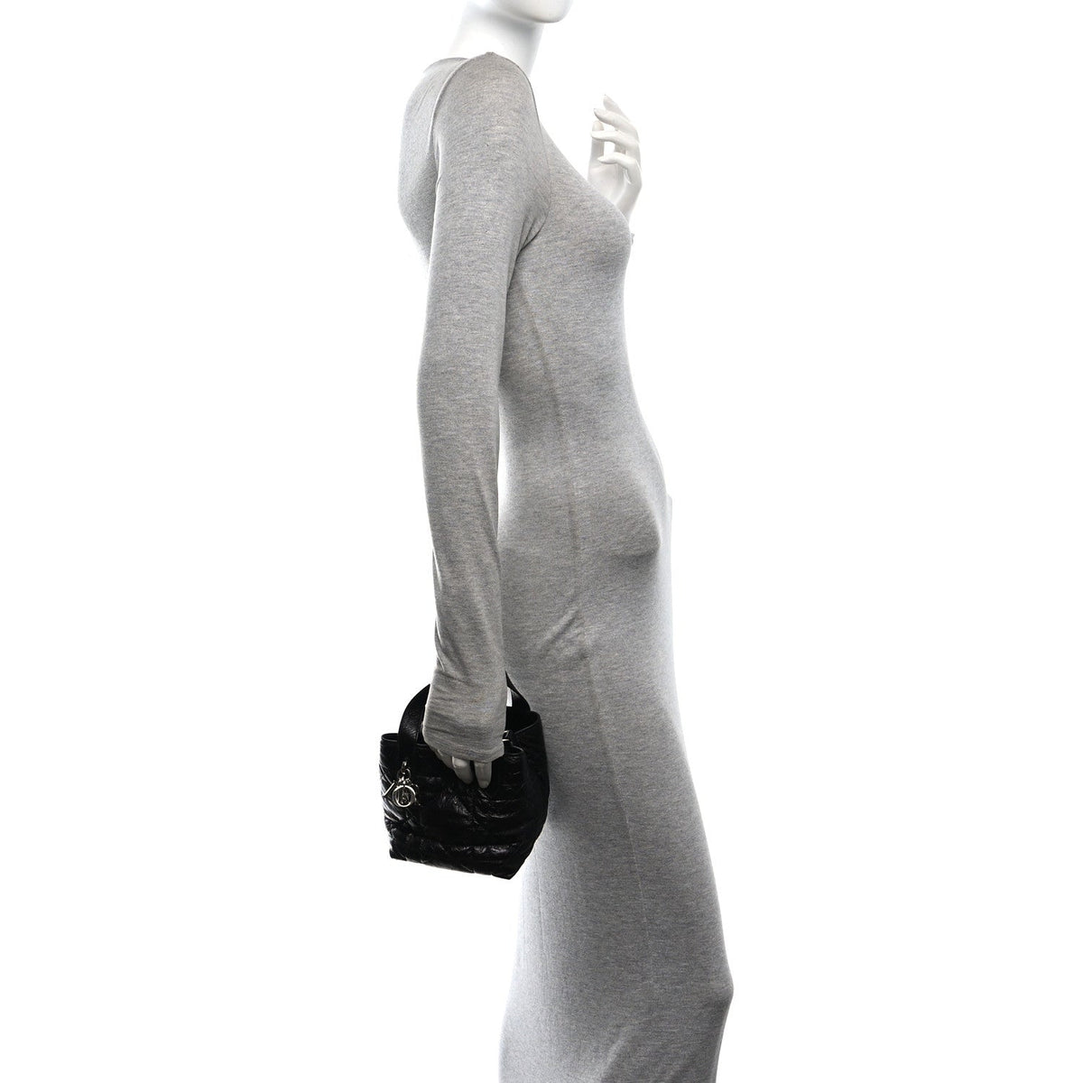 Crinkled Calfskin Macrocannage Small Toujours Vertical Tote Black