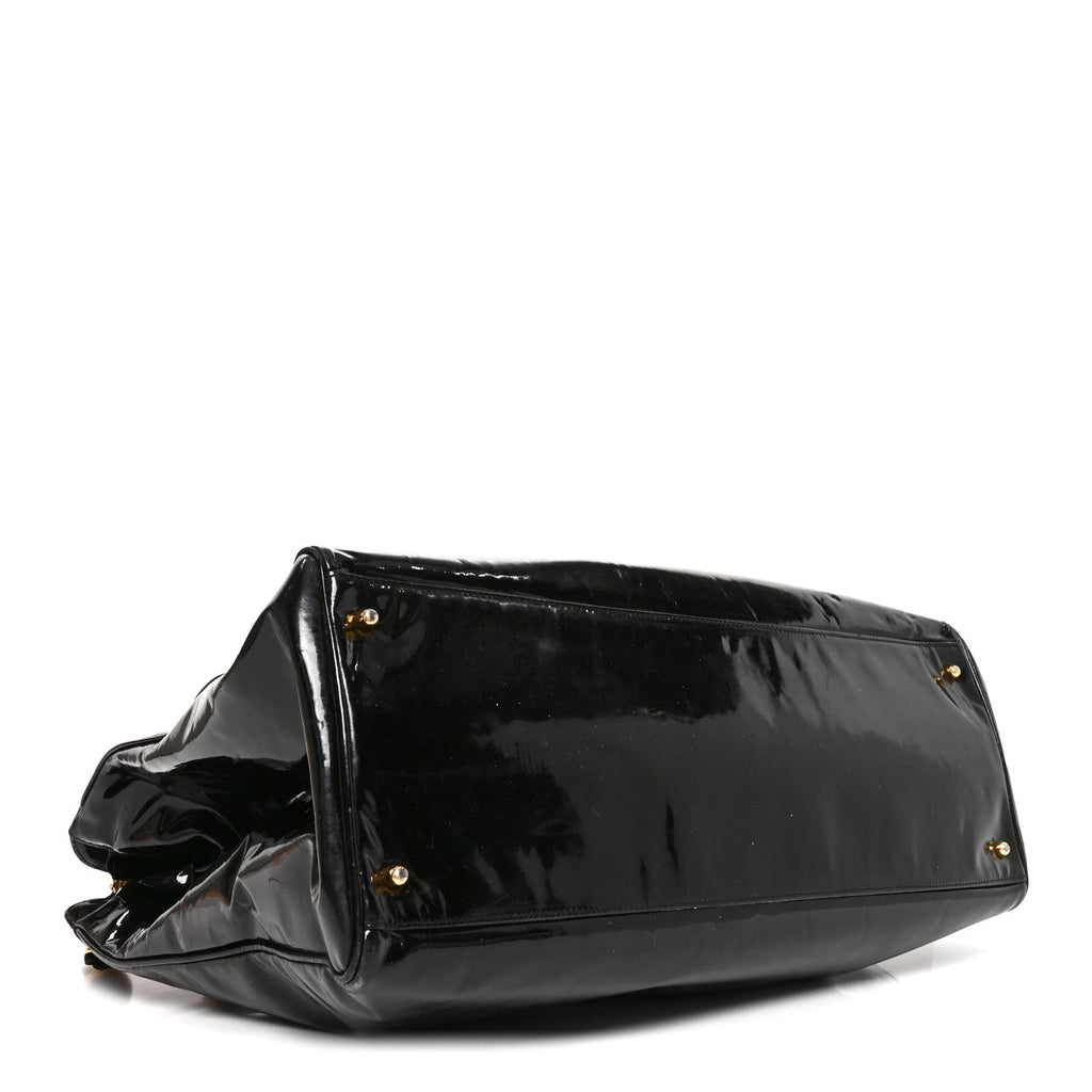 Patent Calfskin XL Weekender Bag Black