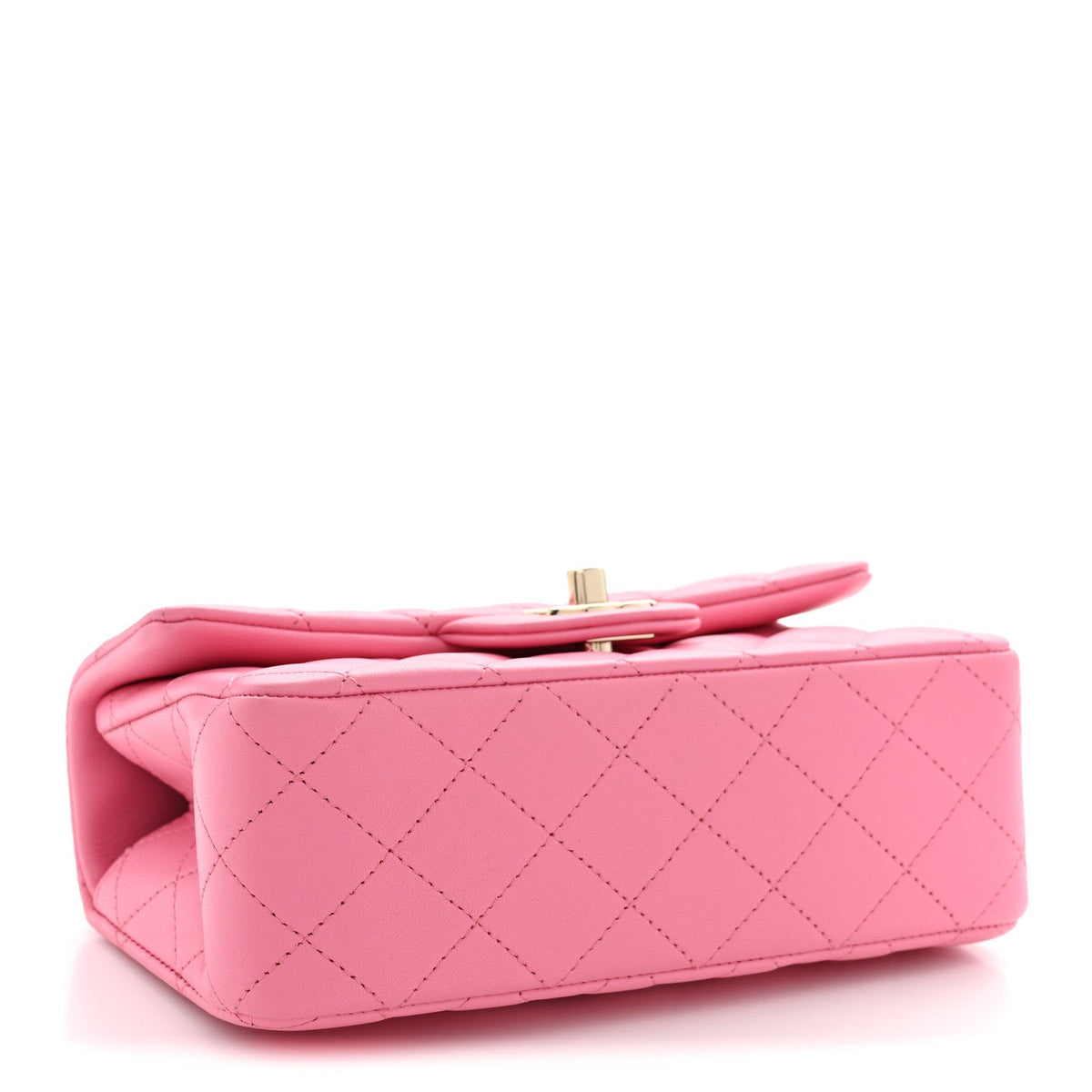 Lambskin Quilted Mini Top Handle Rectangular Flap Light Pink