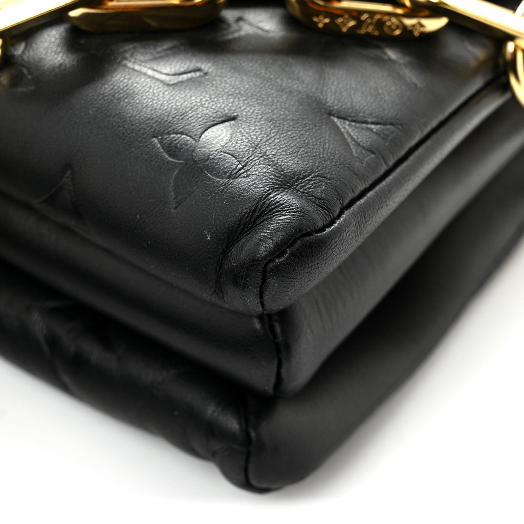 Lambskin Embossed Monogram Coussin PM Black