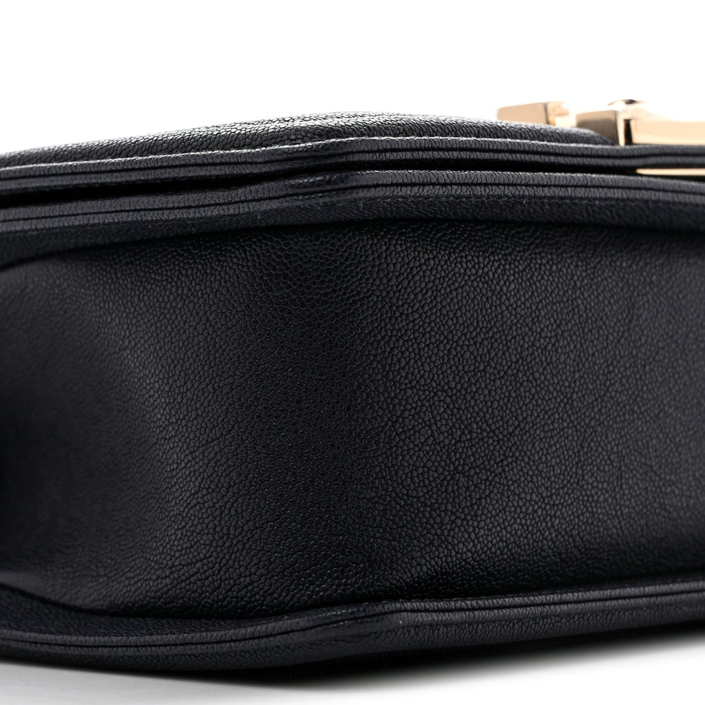 Caviar Quilted Small Boy Flap Navy