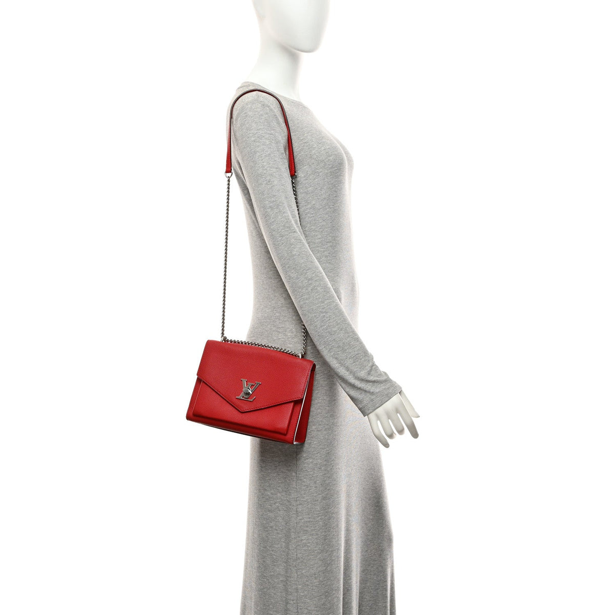 Soft Calfskin Mylockme Chain Bag BB Rubis
