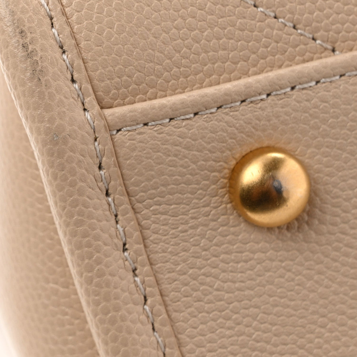 Caviar Stitched Pocket CC Large Tote Beige