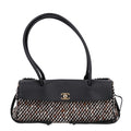Tweed Calfskin Urban Essentials Small Shopping Bag Black Multicolor