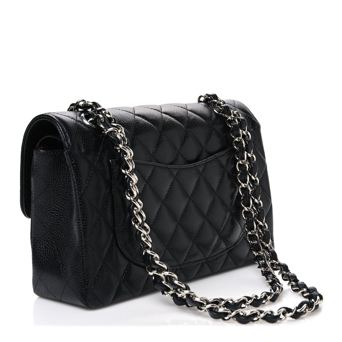 Caviar Quilted Small Double Flap Black