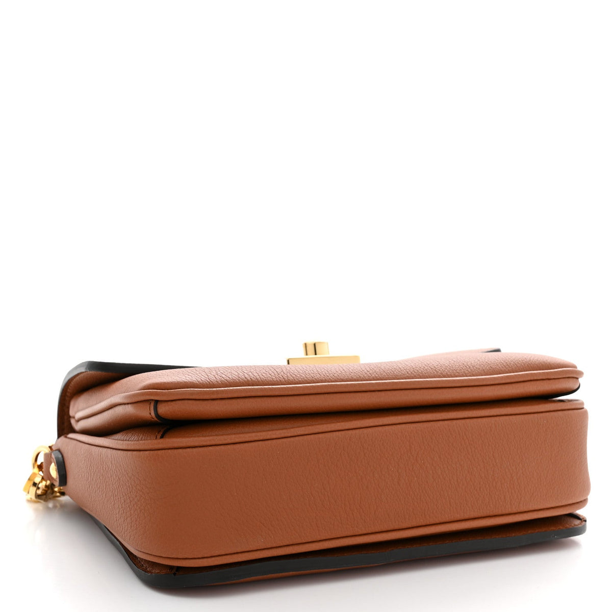 Grained Calfskin Lockme Oxford Cognac