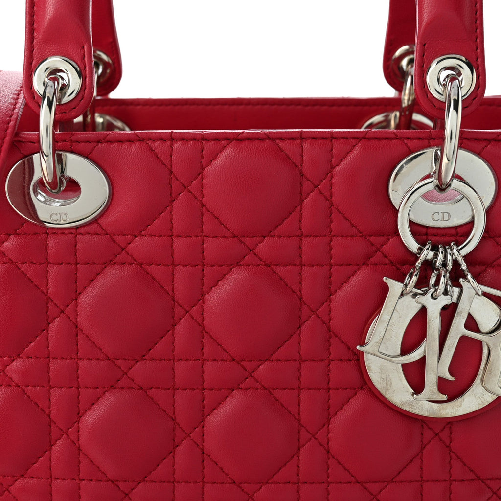 Lambskin Cannage Medium Lady Dior Dark Pink