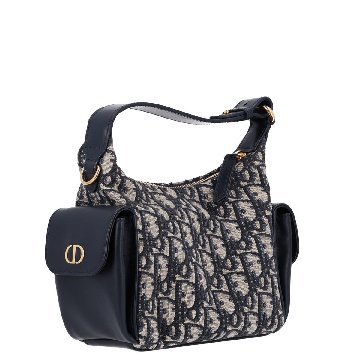 Oblique Jacquard Smooth Calfskin Mini D-Dream Blue