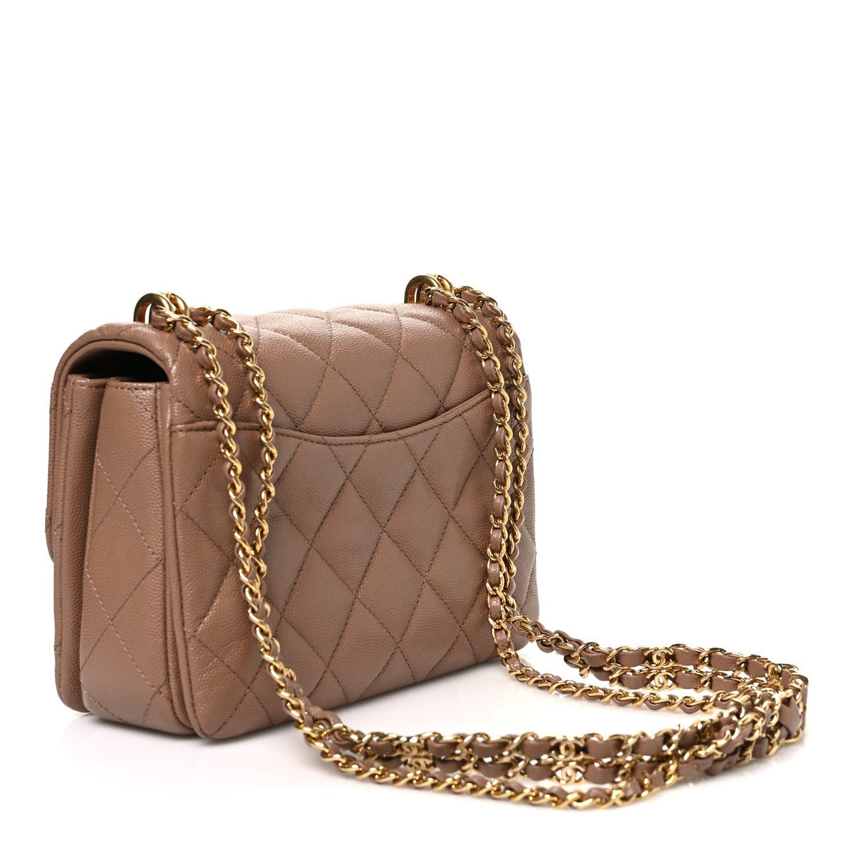 Caviar Quilted Mini Coco First Flap Beige