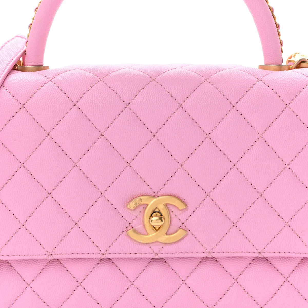 Caviar Quilted Small Coco Chain Handle Flap Lilac