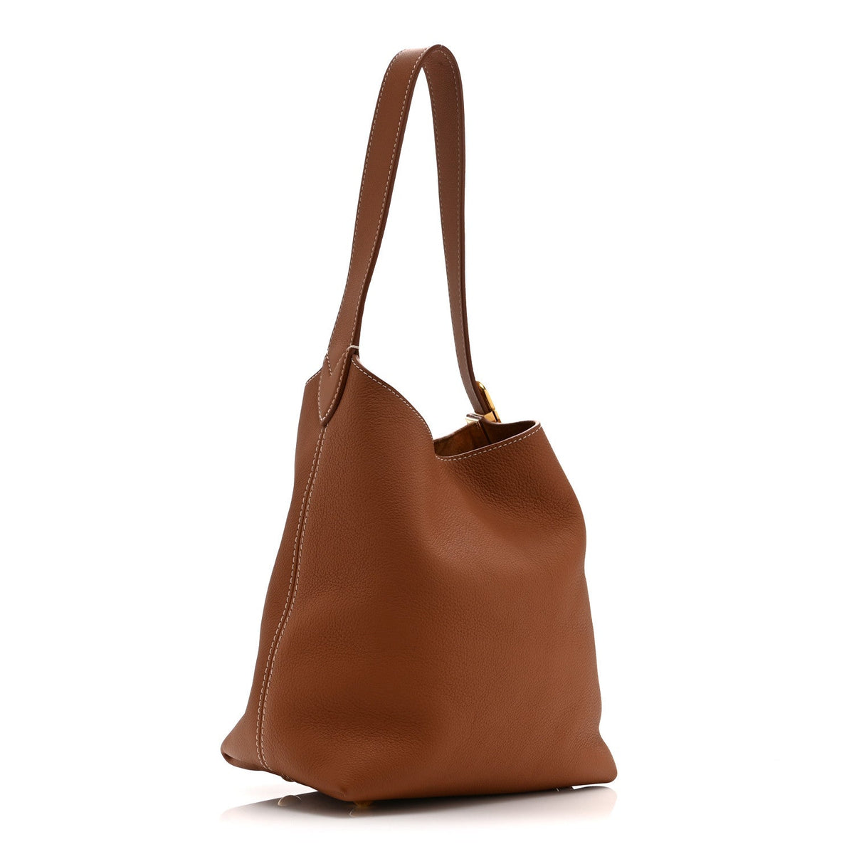 Grained Calfskin Low Key Hobo PM Cognac