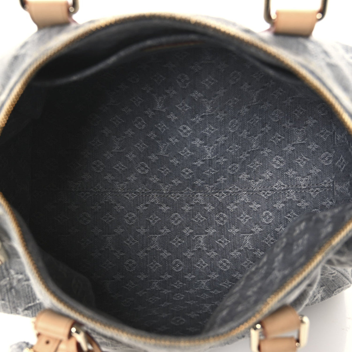 Monogram Denim Speedy Soft 30 Washed Gray