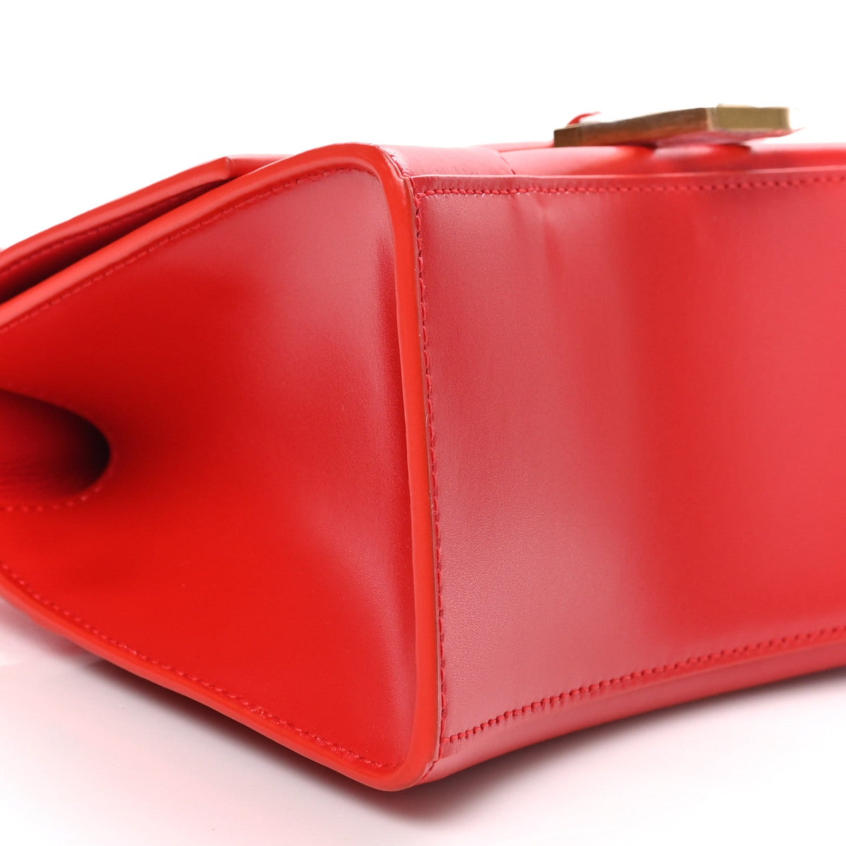 Shiny Box Calfskin Small Hourglass Top Handle Bag Bright Red