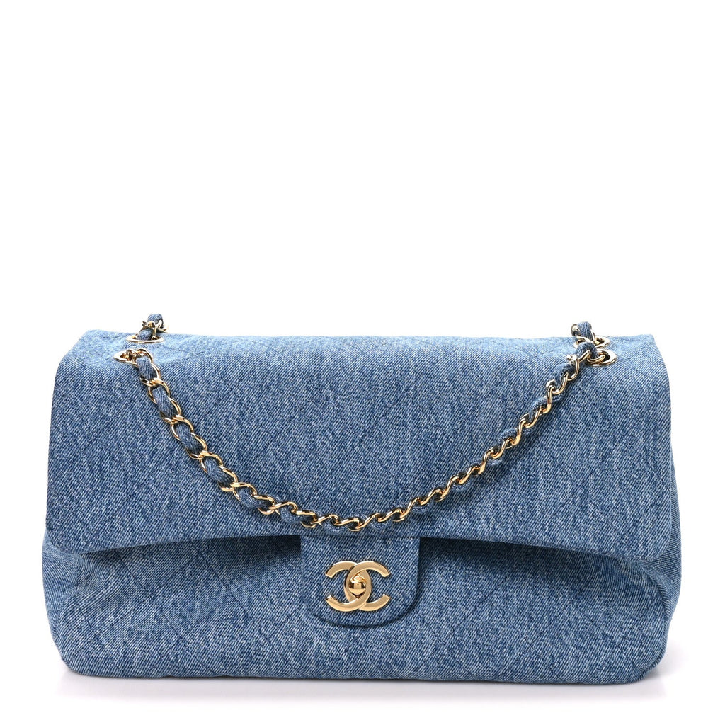 Denim Small Souplissimo Maxi Flap Blue