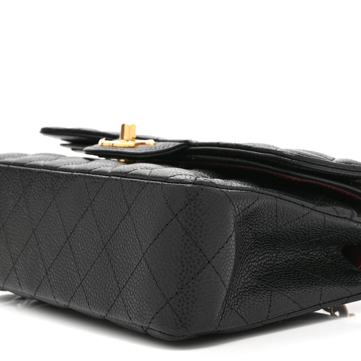Caviar Quilted Small Double Flap Black