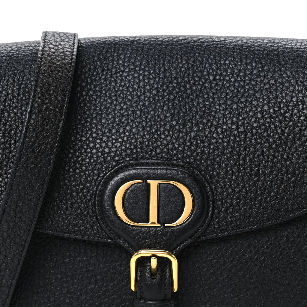 Grained Calfskin Medium Bobby Flap Black