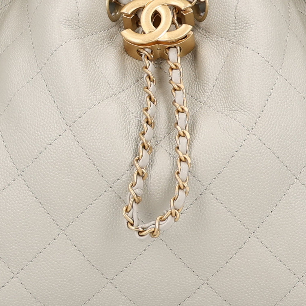 Caviar Quilted Small Chanel 25 Handbag Light Grey