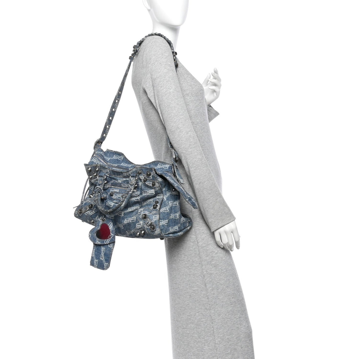 Denim BB Monogram Neo Cagole City Handbag Blue
