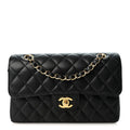 Caviar Quilted Small Double Flap Black