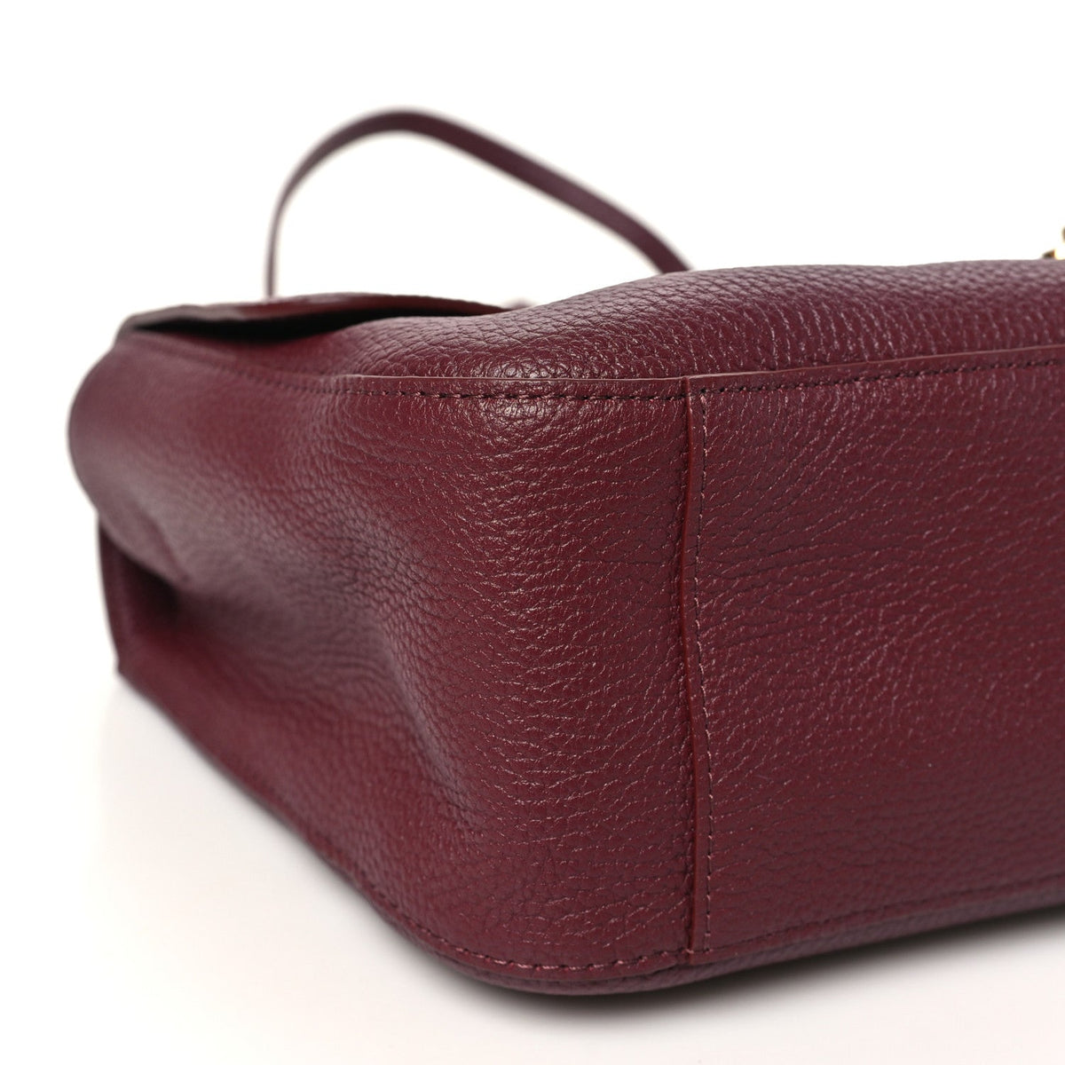 Grained Calfskin Small Souplissimo Maxi Flap Burgundy