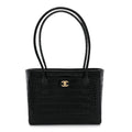 Calfskin Crocodile Embossed Small Archetype Black