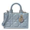 Calfskin Macrocannage Mini Book Tote Cloud Blue