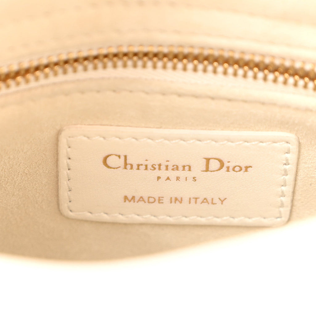 Calfskin Cannage Dioramour Mini Lady Dior White