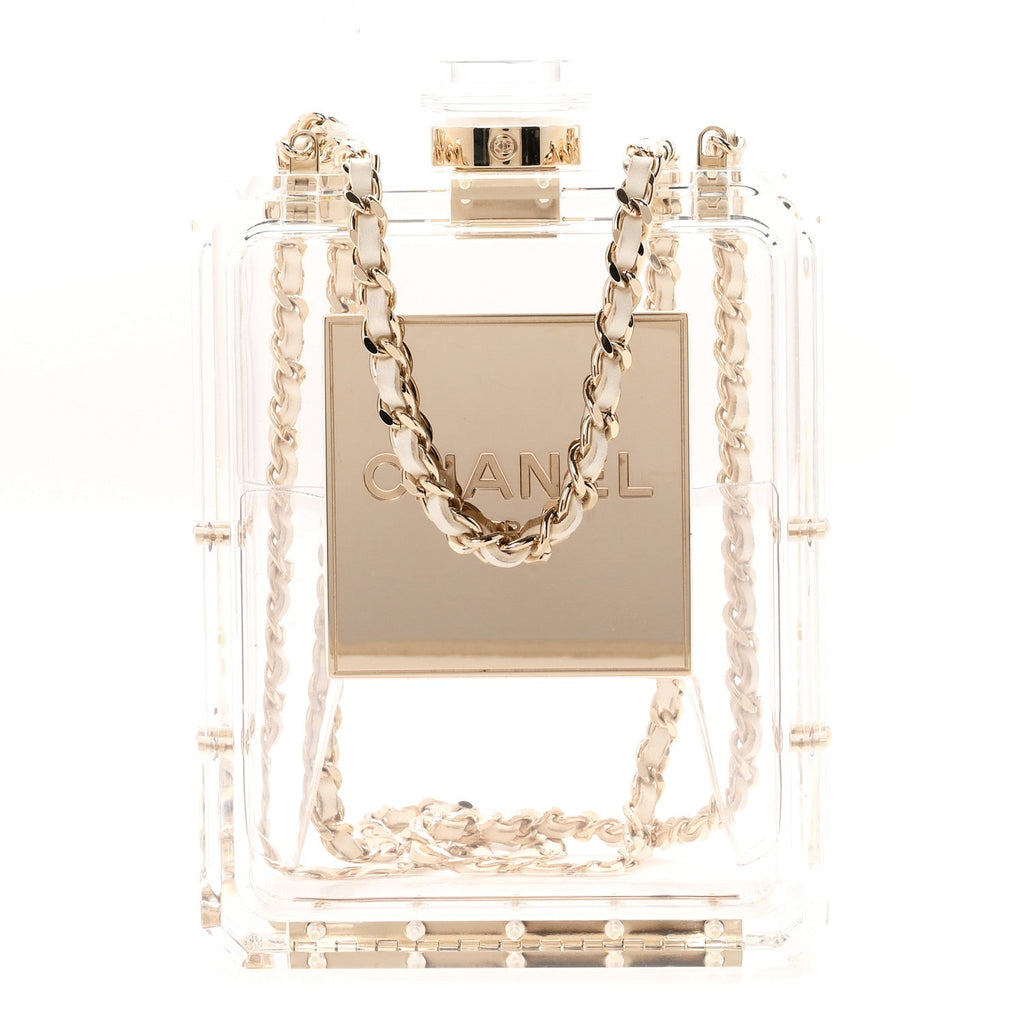 Transluscent Plexiglass Perfume Bottle Clutch