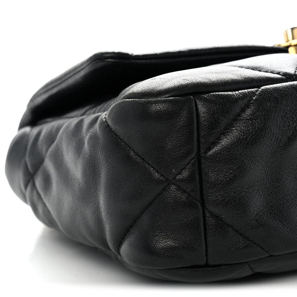 Goatskin Quilted Medium Chanel 19 Flap Black