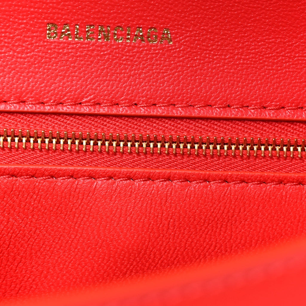 Shiny Box Calfskin Small Hourglass Top Handle Bag Bright Red
