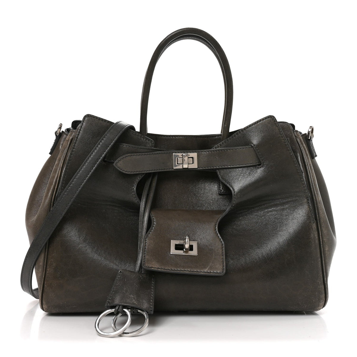 Vegetable Tanned Lambskin Small Bel Air Carry All Bag Grey