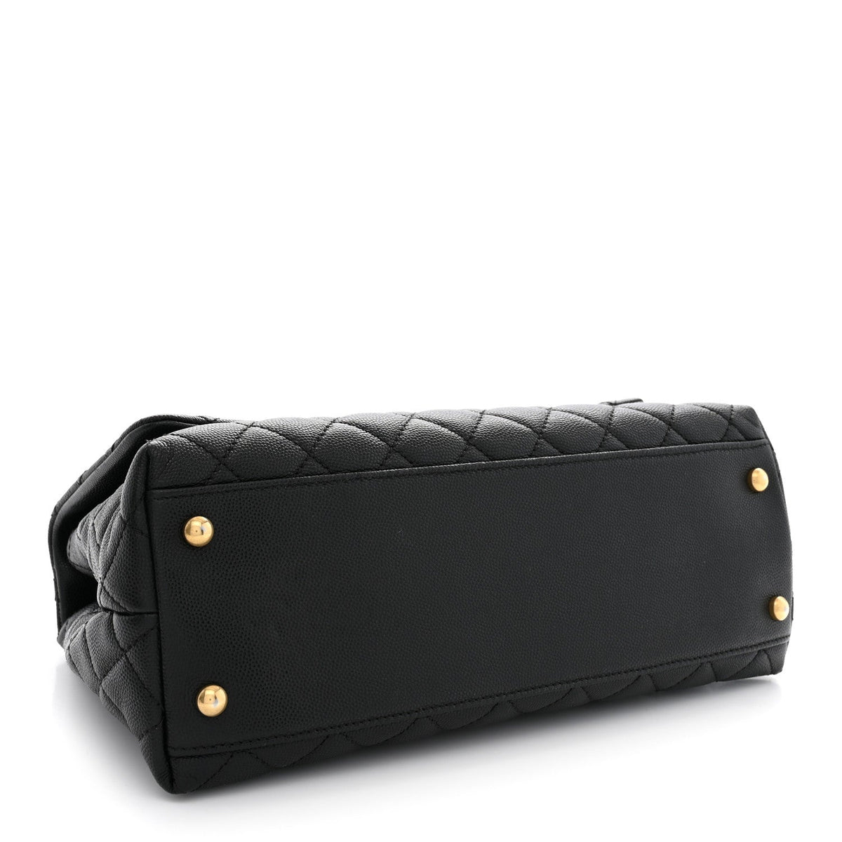 Caviar Quilted Small Coco Handle Flap Black