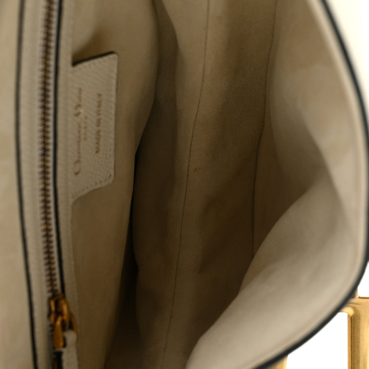 Grained Calfskin Saddle Bag White