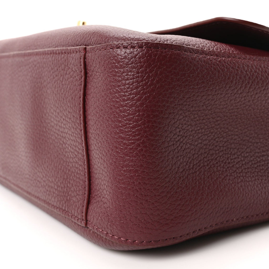 Grained Calfskin Small Souplissimo Maxi Flap Burgundy
