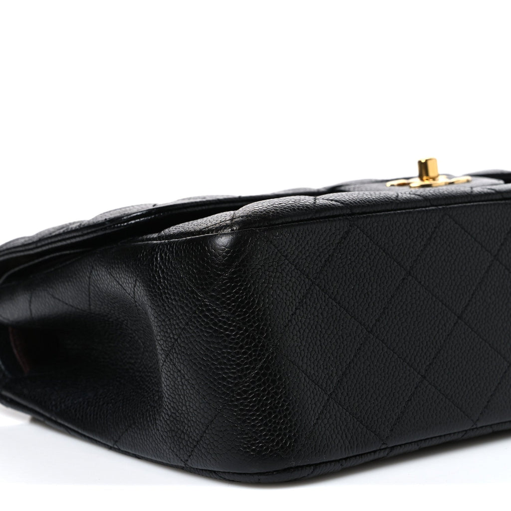 Caviar Quilted Jumbo Double Flap Black