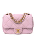 Lambskin Quilted Pearl Small Flap Lilac