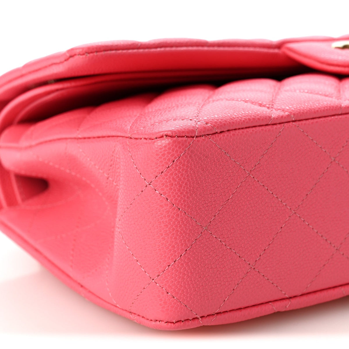 Caviar Quilted Medium Double Flap Pink