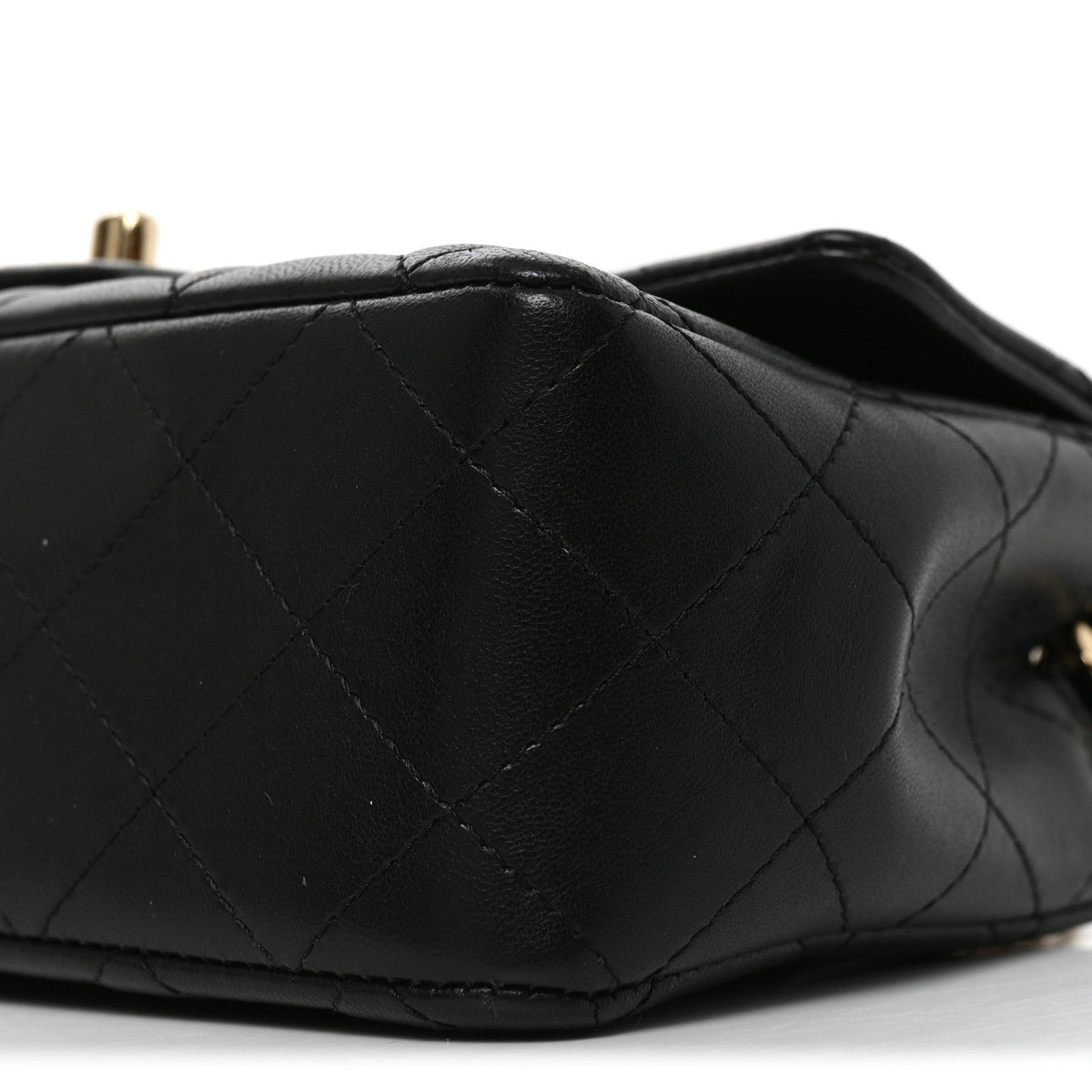 Lambskin Quilted Mini Coco Charms Rectangular Flap Black