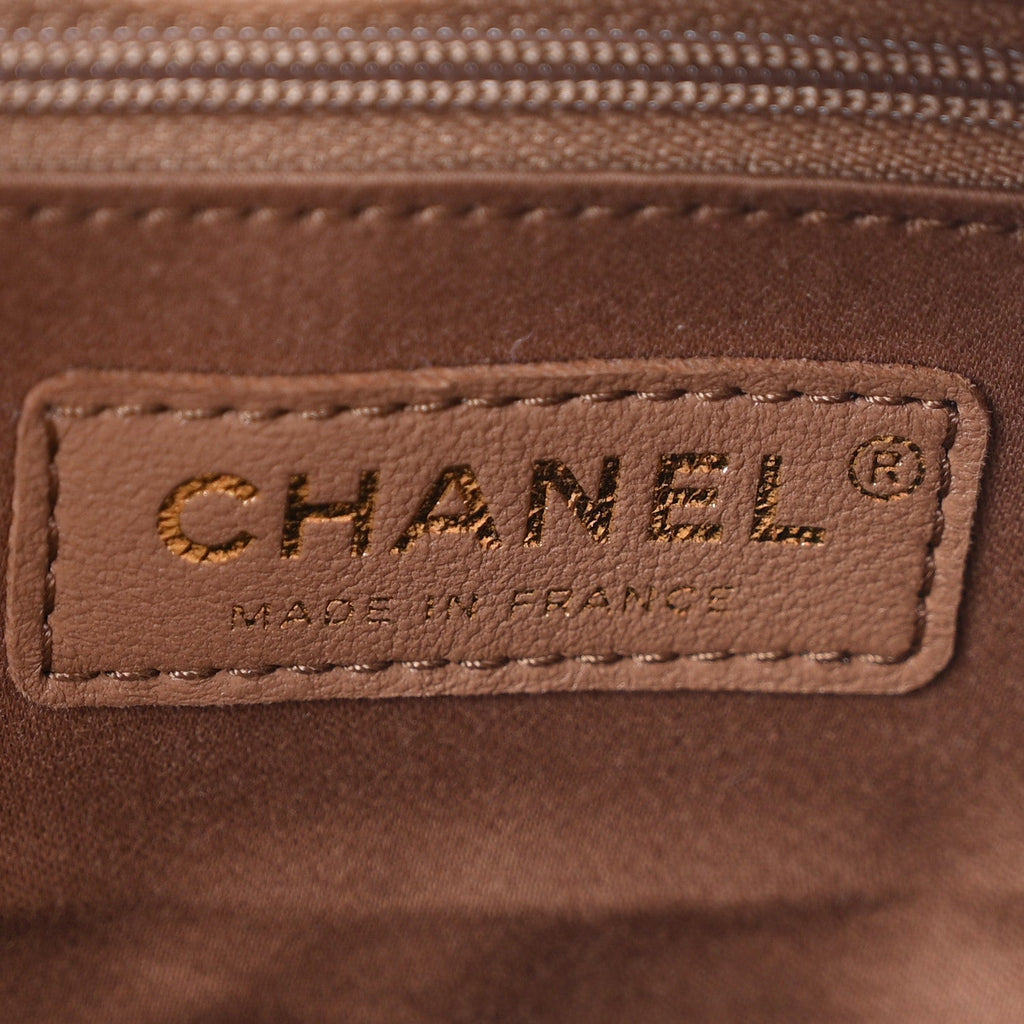 Shiny Lambskin Quilted Maxi Hobo Brown