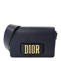 Grained Calfskin Dio(r)evolution Flap Bag Navy Blue