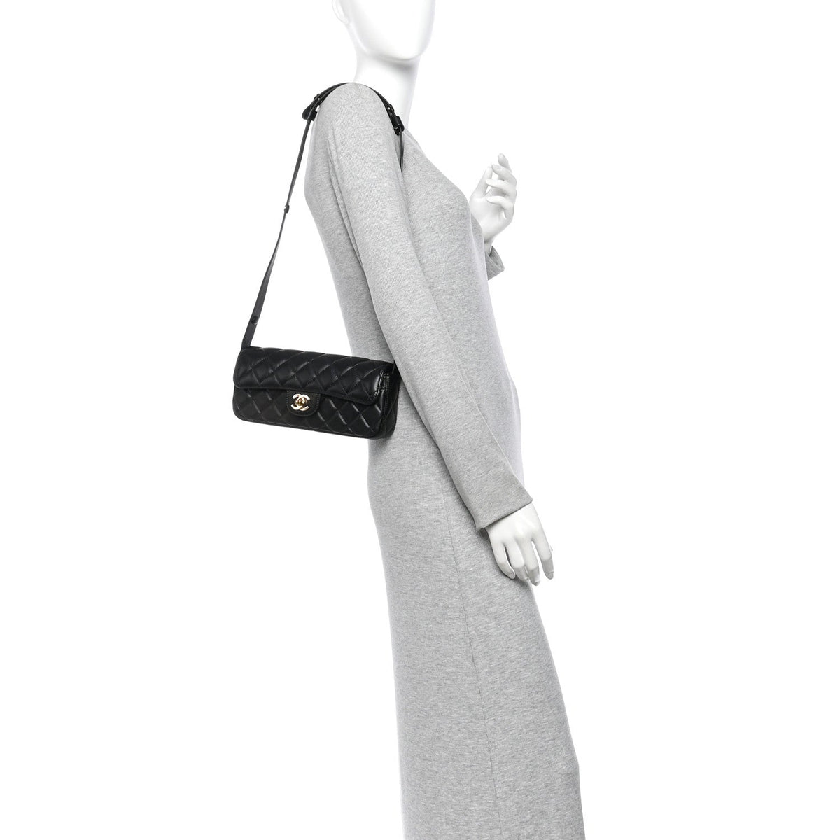 Lambskin Quilted Flap Bag Black