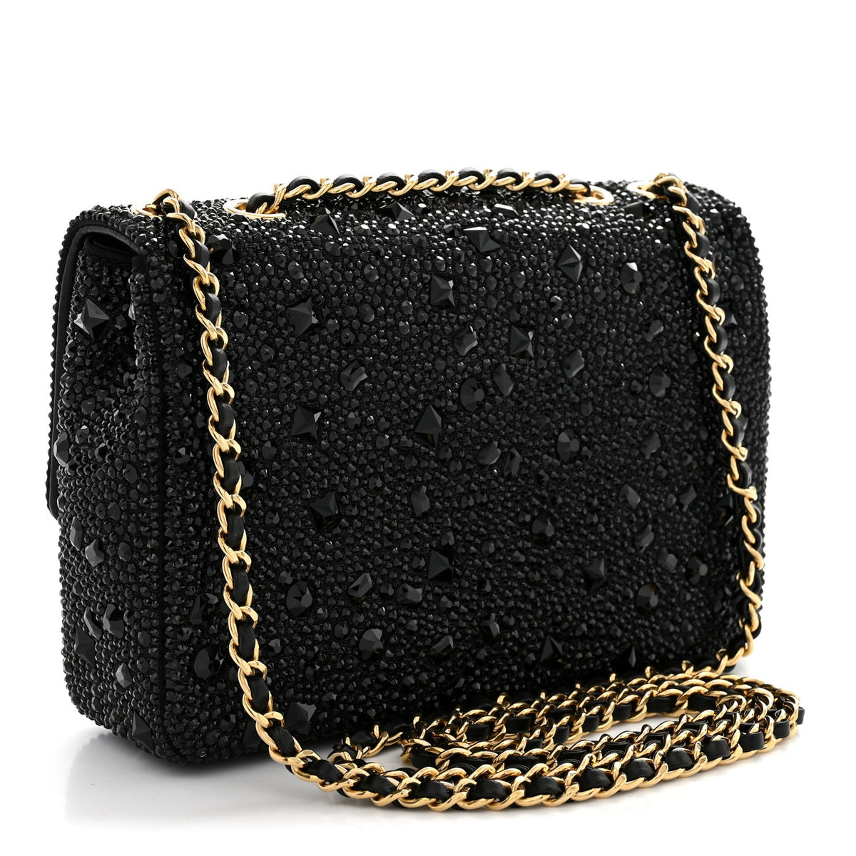 Strass Evening Flap Bag Black