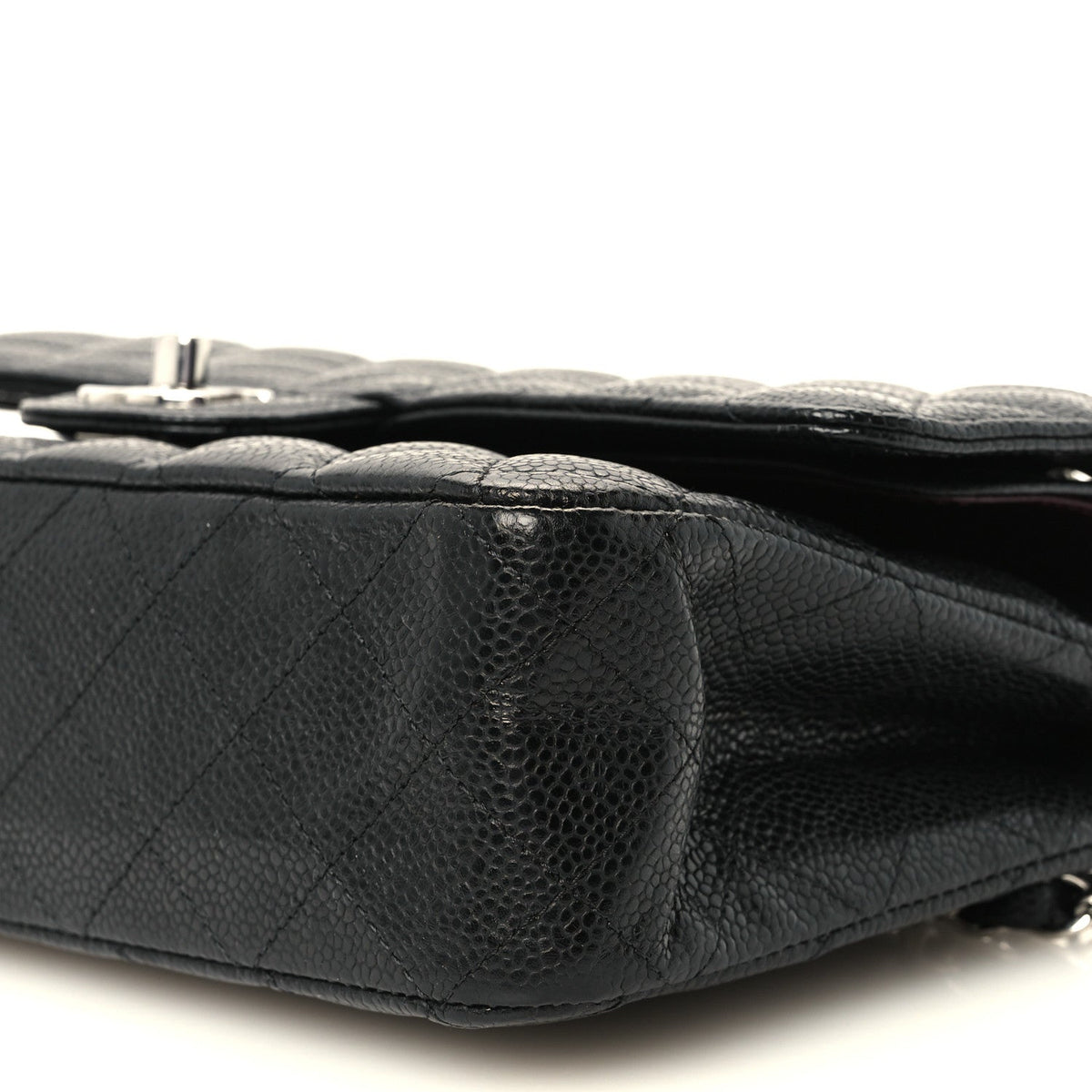 Caviar Quilted Medium Double Flap Black