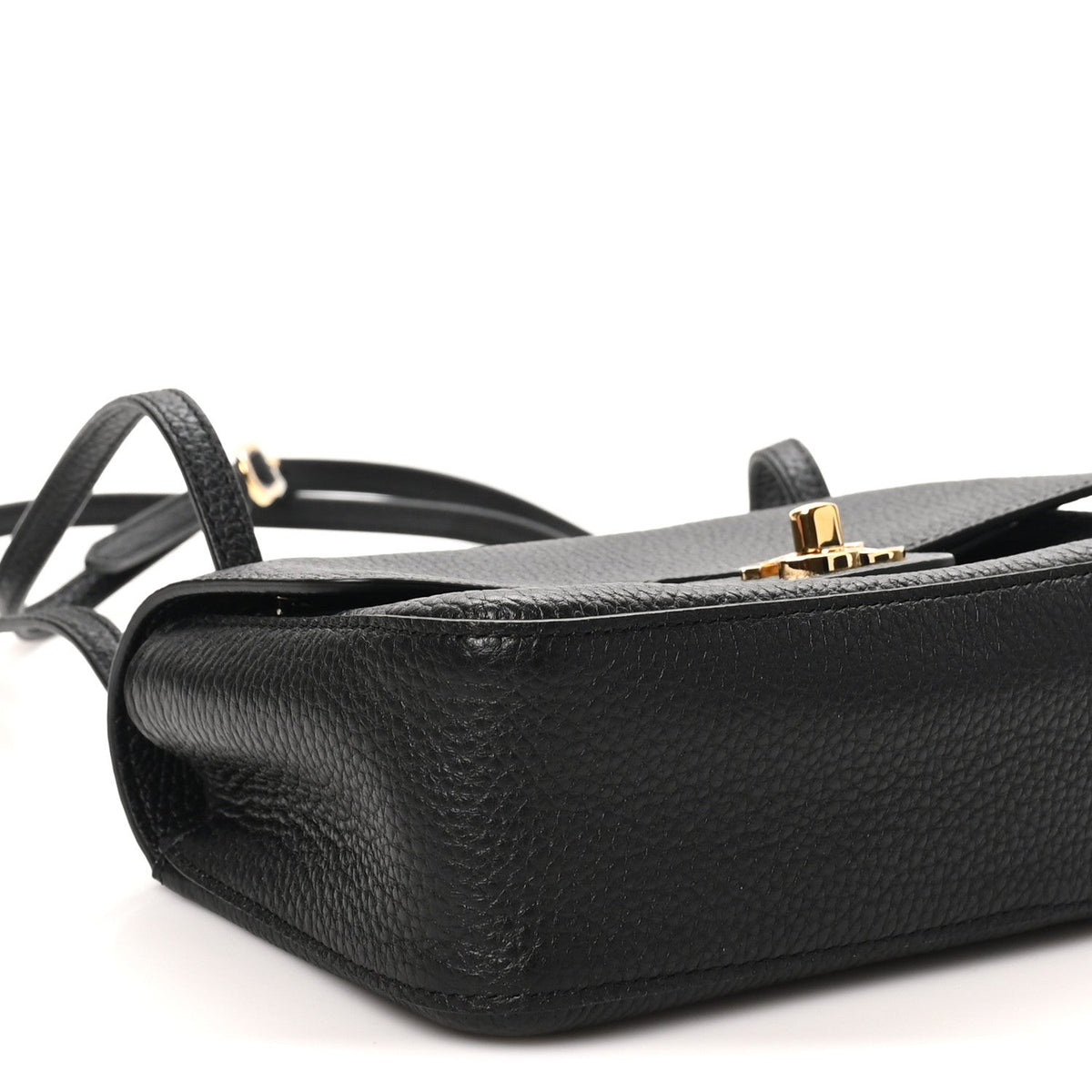 Grained Calfskin Mini Souplissimo Maxi Flap Black