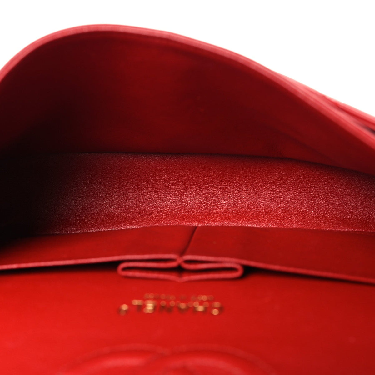 Lambskin Quilted Medium Double Flap Red