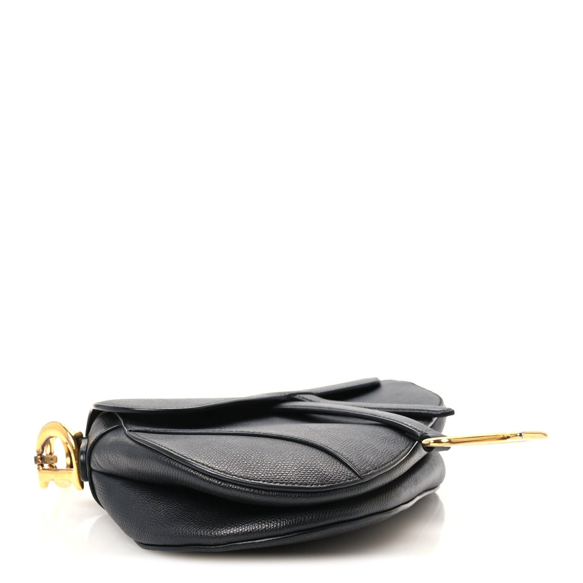 Grained Calfskin Saddle Bag Black
