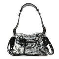 Agneau Arena Graffiti Neo Cagole Handbag XS Black White