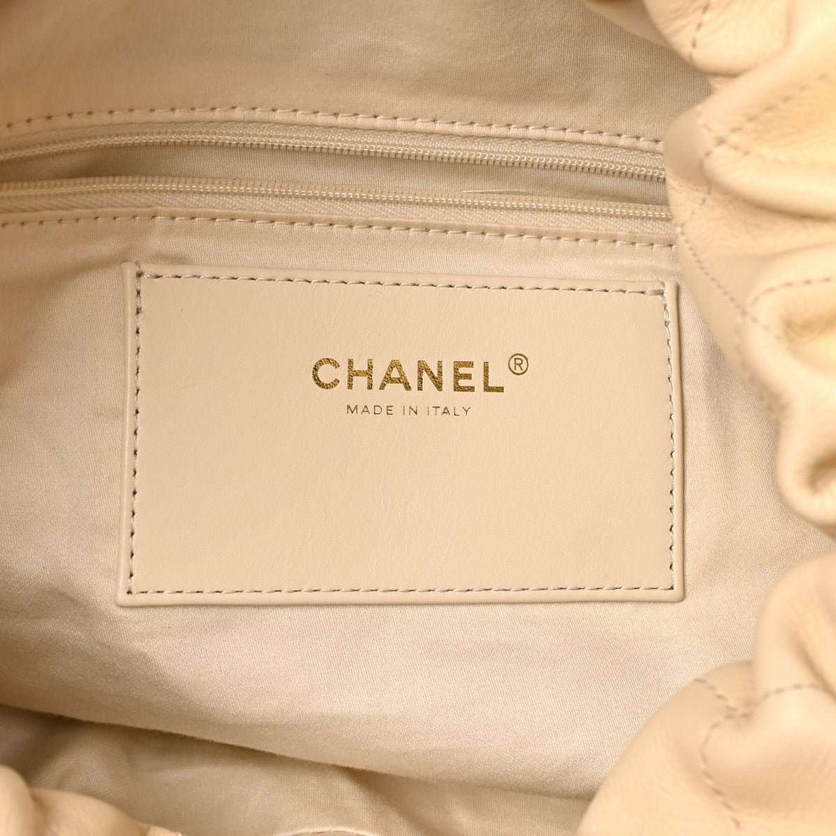 Calfskin Quilted Maxi Hobo Beige