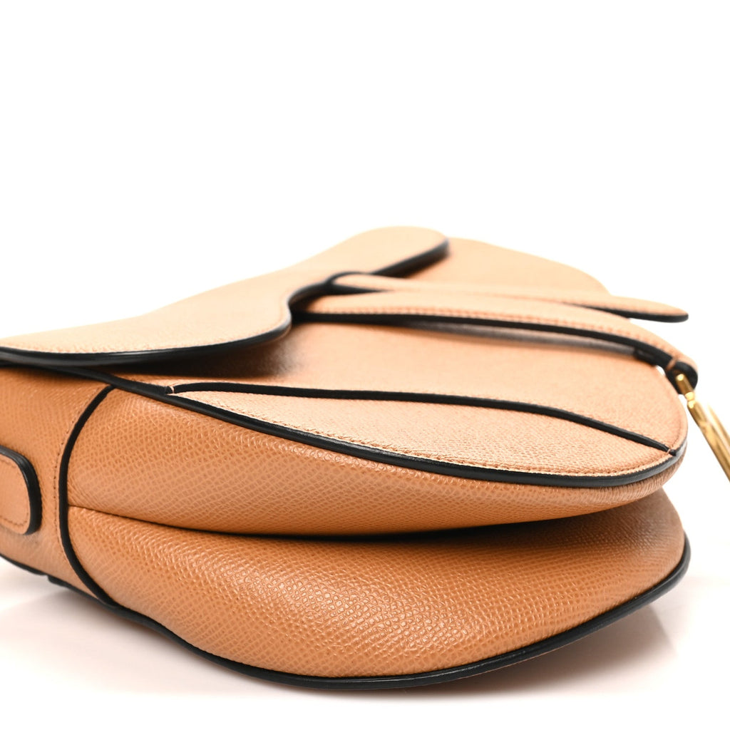 Grained Calfskin Saddle Bag Camello