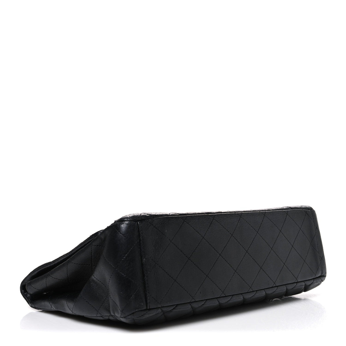 Lambskin Quilted Maxi Double Flap Black